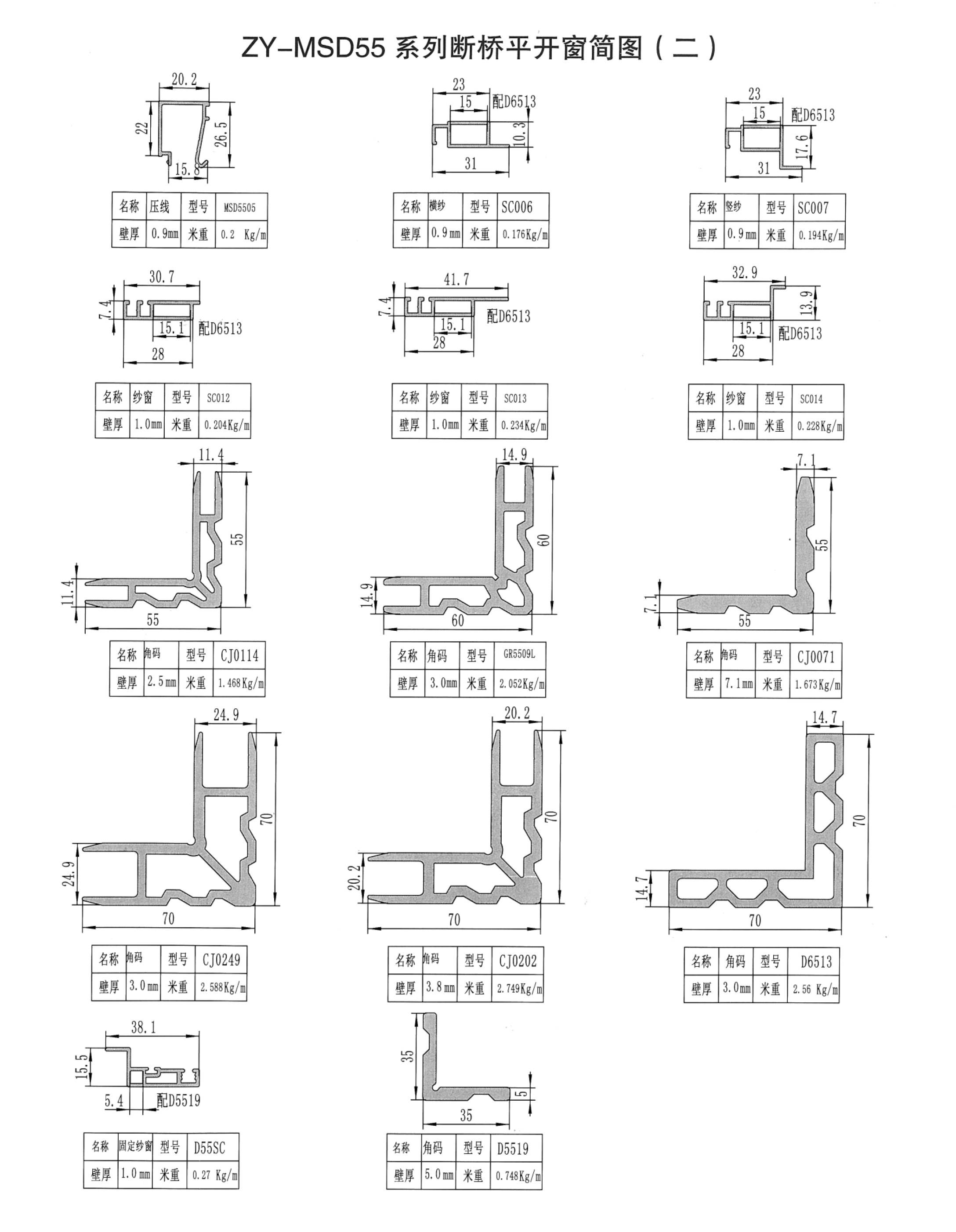 ZY-MSD55系列斷橋平開窗